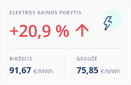 Elektros kaina birželis - gegužė