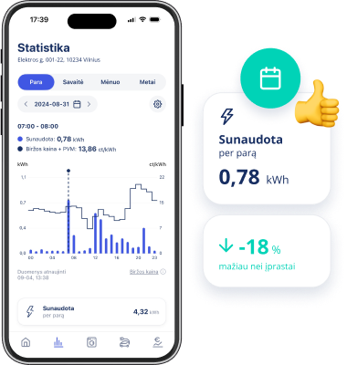 EnergySmart programėlė telefone